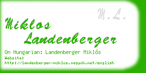 miklos landenberger business card